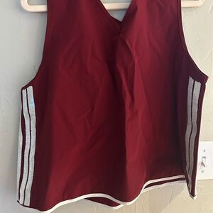QUEEN OF SPARKLES Maroon and White Active Tank Top